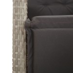 vidaXL Set mobilier grădină cu perne, 9 piese, gri deschis, poliratan