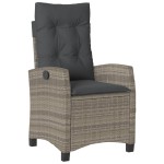 vidaXL Set mobilier grădină cu perne, 9 piese, gri, poliratan vidaXL Set mobilier grădină cu perne, 9 piese, gri, poliratan