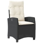 vidaXL Set mobilier de grădină cu perne, 9 piese, negru, poliratan