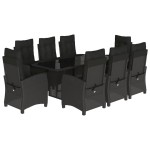 vidaXL Set mobilier de grădină cu perne, 9 piese, negru, poliratan vidaXL Set mobilier de grădină cu perne, 9 piese, negru, poliratan