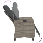 vidaXL Set mobilier grădină cu perne, 9 piese, gri, poliratan
