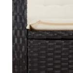 vidaXL Set mobilier de grădină cu perne, 9 piese, negru, poliratan vidaXL Set mobilier de grădină cu perne, 9 piese, negru, poliratan