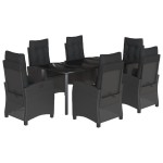 vidaXL Set mobilier de grădină cu perne, 7 piese, negru, poliratan vidaXL Set mobilier de grădină cu perne, 7 piese, negru, poliratan