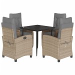 vidaXL Set mobilier pentru grădină, 5 piese, cu perne, bej, poliratan vidaXL Set mobilier pentru grădină, 5 piese, cu perne, bej, poliratan