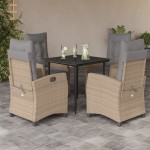 vidaXL Set mobilier pentru grădină, 5 piese, cu perne, bej, poliratan vidaXL Set mobilier pentru grădină, 5 piese, cu perne, bej, poliratan