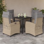 vidaXL Set mobilier pentru grădină, 5 piese, cu perne, bej, poliratan vidaXL Set mobilier pentru grădină, 5 piese, cu perne, bej, poliratan