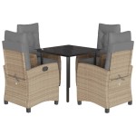 vidaXL Set mobilier pentru grădină, 5 piese, cu perne, bej, poliratan vidaXL Set mobilier pentru grădină, 5 piese, cu perne, bej, poliratan