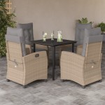 vidaXL Set mobilier pentru grădină, 5 piese, cu perne, bej, poliratan vidaXL Set mobilier pentru grădină, 5 piese, cu perne, bej, poliratan