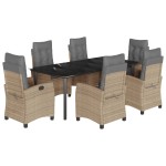 vidaXL Set mobilier pentru grădină, 7 piese, cu perne, bej, poliratan vidaXL Set mobilier pentru grădină, 7 piese, cu perne, bej, poliratan