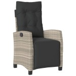 vidaXL Set mobilier grădină cu perne, 9 piese, gri deschis, poliratan