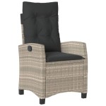 vidaXL Set mobilier grădină cu perne, 9 piese, gri deschis, poliratan