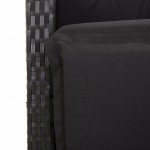 vidaXL Set mobilier de grădină cu perne, 9 piese, negru, poliratan vidaXL Set mobilier de grădină cu perne, 9 piese, negru, poliratan