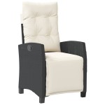 vidaXL Set mobilier de grădină cu perne, 9 piese, negru, poliratan
