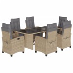 vidaXL Set mobilier pentru grădină, 7 piese, cu perne, bej, poliratan vidaXL Set mobilier pentru grădină, 7 piese, cu perne, bej, poliratan