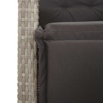 vidaXL Set mobilier grădină cu perne, 9 piese, gri deschis, poliratan