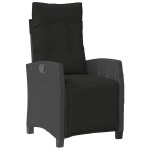 vidaXL Set mobilier de grădină cu perne, 9 piese, negru, poliratan