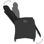 vidaXL Set mobilier de grădină cu perne, 9 piese, negru, poliratan