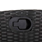 vidaXL Set mobilier de grădină cu perne, 9 piese, negru, poliratan