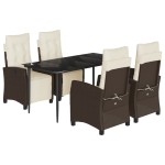 vidaXL Set mobilier de grădină, 5 piese, cu perne, maro, poliratan vidaXL Set mobilier de grădină, 5 piese, cu perne, maro, poliratan