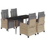 vidaXL Set mobilier pentru grădină, 5 piese, cu perne, bej, poliratan vidaXL Set mobilier pentru grădină, 5 piese, cu perne, bej, poliratan