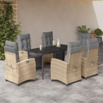 vidaXL Set mobilier pentru grădină, 7 piese, cu perne, bej, poliratan vidaXL Set mobilier pentru grădină, 7 piese, cu perne, bej, poliratan