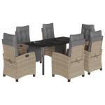 vidaXL Set mobilier pentru grădină, 7 piese, cu perne, bej, poliratan vidaXL Set mobilier pentru grădină, 7 piese, cu perne, bej, poliratan