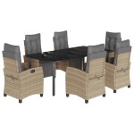 vidaXL Set mobilier pentru grădină, 7 piese, cu perne, bej, poliratan vidaXL Set mobilier pentru grădină, 7 piese, cu perne, bej, poliratan