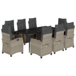vidaXL Set mobilier grădină cu perne, 9 piese, gri deschis, poliratan vidaXL Set mobilier grădină cu perne, 9 piese, gri deschis, poliratan