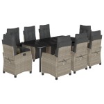 vidaXL Set mobilier grădină cu perne, 9 piese, gri deschis, poliratan vidaXL Set mobilier grădină cu perne, 9 piese, gri deschis, poliratan