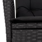 vidaXL Set mobilier de grădină cu perne, 9 piese, negru, poliratan vidaXL Set mobilier de grădină cu perne, 9 piese, negru, poliratan