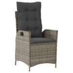 vidaXL Set mobilier grădină cu perne, 9 piese, gri, poliratan