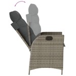 vidaXL Set mobilier grădină cu perne, 9 piese, gri, poliratan