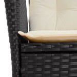 vidaXL Set mobilier de grădină cu perne, 9 piese, negru, poliratan