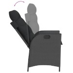 vidaXL Set mobilier de grădină cu perne, 9 piese, negru, poliratan
