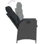 vidaXL Set mobilier de grădină cu perne, 9 piese, negru, poliratan