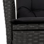 vidaXL Set mobilier de grădină cu perne, 9 piese, negru, poliratan