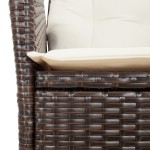 vidaXL Set mobilier de grădină cu perne, 9 piese, maro, poliratan