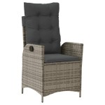 vidaXL Set mobilier grădină cu perne, 9 piese, gri, poliratan