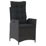 vidaXL Set mobilier de grădină cu perne, 9 piese, negru, poliratan