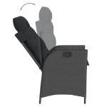 vidaXL Set mobilier de grădină cu perne, 9 piese, negru, poliratan