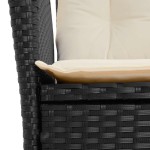vidaXL Set mobilier de grădină cu perne, 9 piese, negru, poliratan