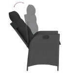 vidaXL Set mobilier de grădină cu perne, 9 piese, negru, poliratan