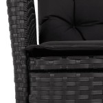 vidaXL Set mobilier de grădină cu perne, 9 piese, negru, poliratan