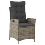 vidaXL Set mobilier grădină cu perne, 9 piese, gri, poliratan
