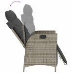 vidaXL Set mobilier grădină cu perne, 9 piese, gri, poliratan vidaXL Set mobilier grădină cu perne, 9 piese, gri, poliratan