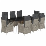 vidaXL Set mobilier grădină cu perne, 9 piese, gri deschis, poliratan vidaXL Set mobilier grădină cu perne, 9 piese, gri deschis, poliratan