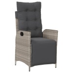 vidaXL Set mobilier grădină cu perne, 9 piese, gri deschis, poliratan