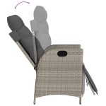 vidaXL Set mobilier grădină cu perne, 9 piese, gri deschis, poliratan