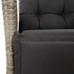 vidaXL Set mobilier grădină cu perne, 9 piese, gri deschis, poliratan