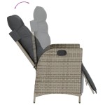 vidaXL Set mobilier grădină cu perne, 9 piese, gri, poliratan